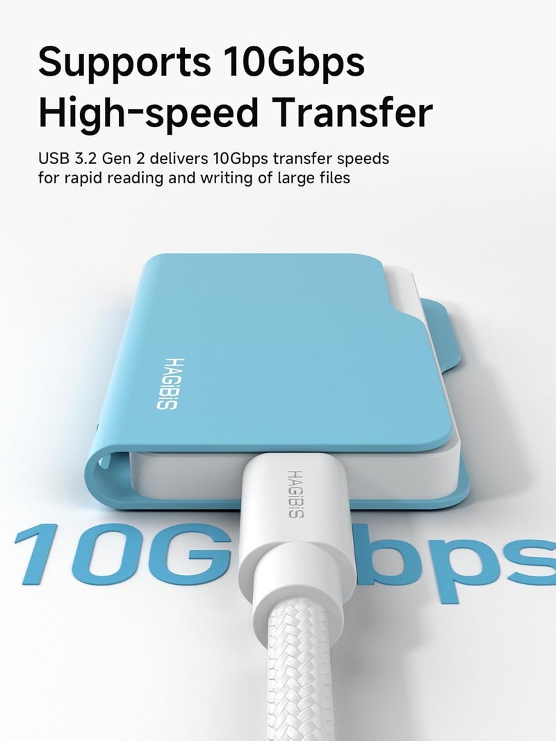 Hagibis SSD Enclosure, Folder Style USB 3.2 Gen2 10Gbps to NVMe PCI-E M.2 SSD Case, M.2 External Hard Drive Enclosure for MacBook Laptop iPad Android iPhone 17 Pro Max (Yellow only 2230) - Image 4