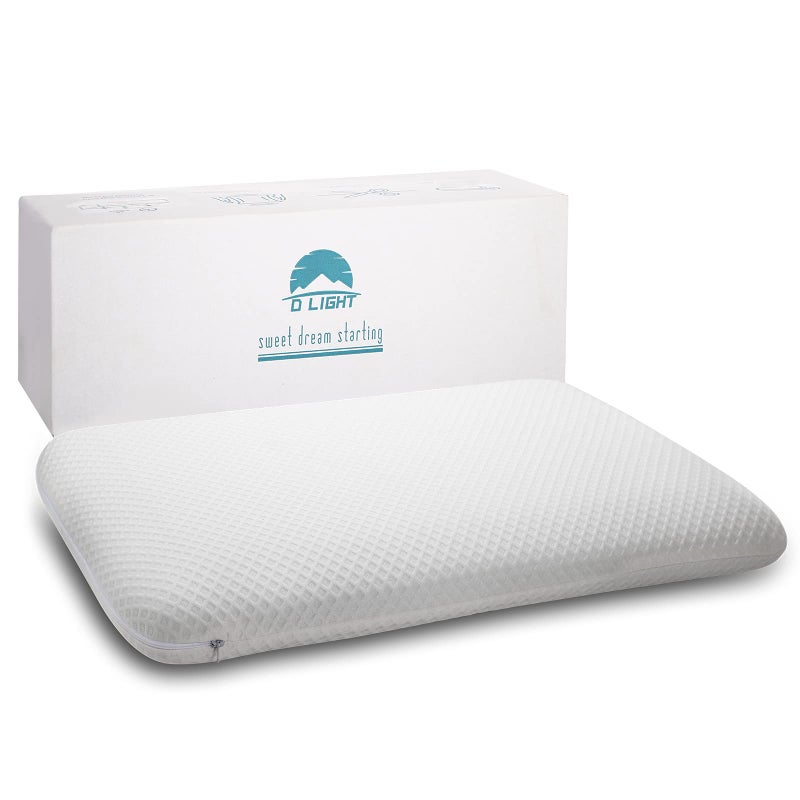 DLIGHT BD Slim 32 Stomach Sleeping Memory Foam PillowThin Flat Soft Yet Supportative for Belly Back Stomach Sleepers