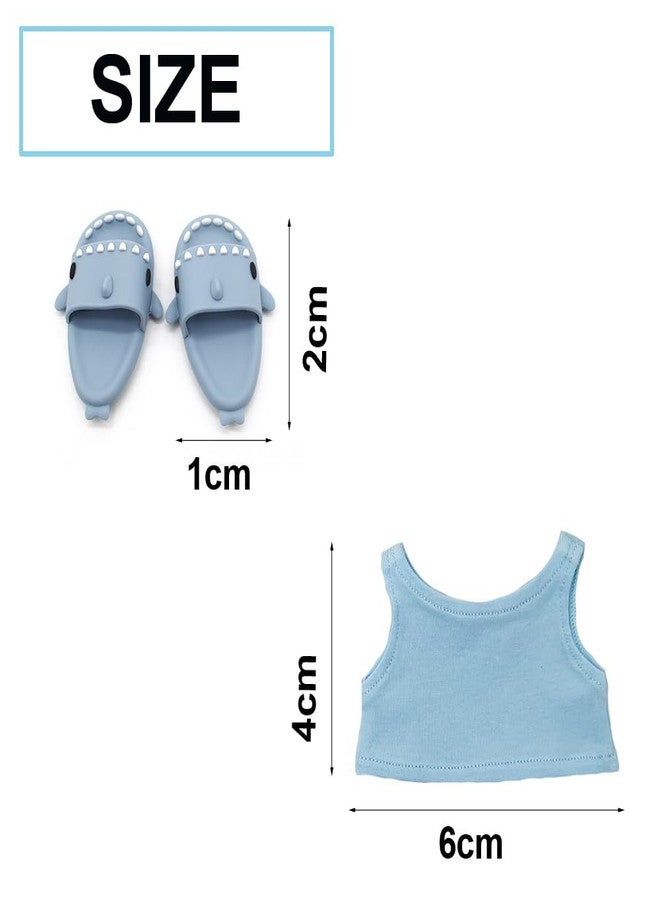 KnocKconK Hamster Costume Set with Shirt, Hat, Shoes, Small Animal Cute Shark Slipper for Real Pets, Cute Mini Rat Holiday Party Clothes, for Fun, Photos. (Blue) - Image 2