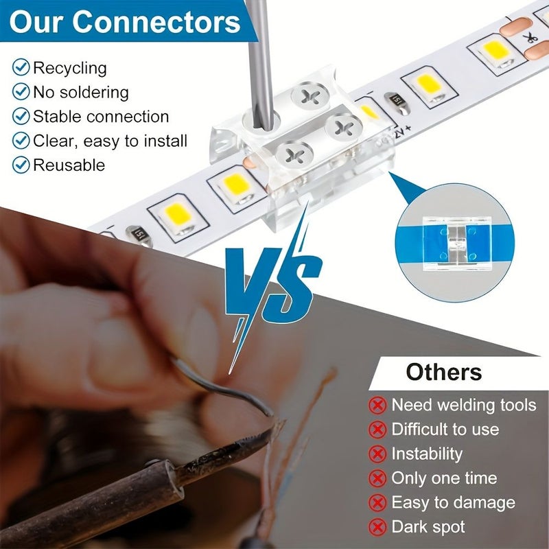 8 Pcs 2 Pin 8mm Board To Board LED Strip Connectors With Screwdriver - Image 5