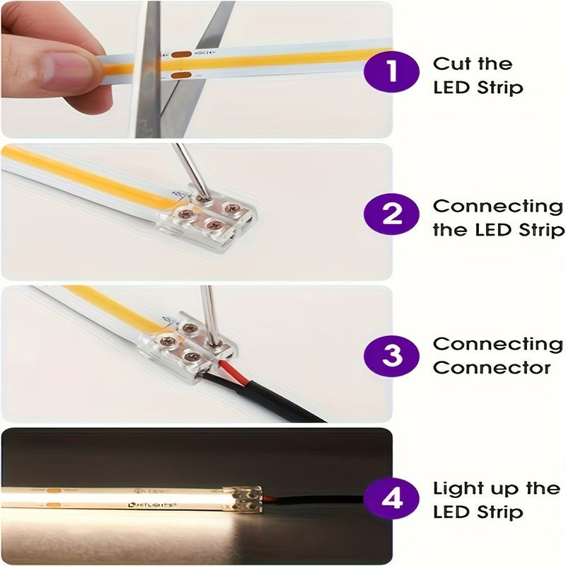 8 Pcs 2 Pin 8mm Board To Board LED Strip Connectors With Screwdriver - Image 4