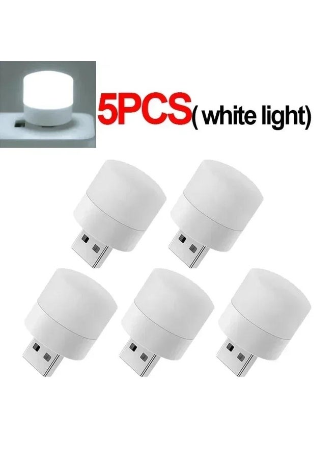 50-1PCS USB Night Light Mini LED Night Light USB Plug Lamp Power Bank Charging USB Book Lights Round Reading Eye Protection Lamp  - Image 4