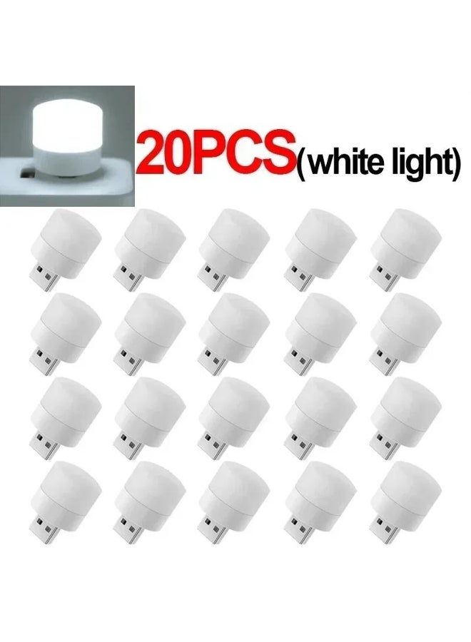 50-1PCS USB Night Light Mini LED Night Light USB Plug Lamp Power Bank Charging USB Book Lights Round Reading Eye Protection Lamp  - Image 2
