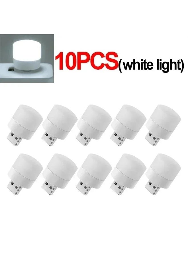 50-1PCS USB Night Light Mini LED Night Light USB Plug Lamp Power Bank Charging USB Book Lights Round Reading Eye Protection Lamp  - Image 3