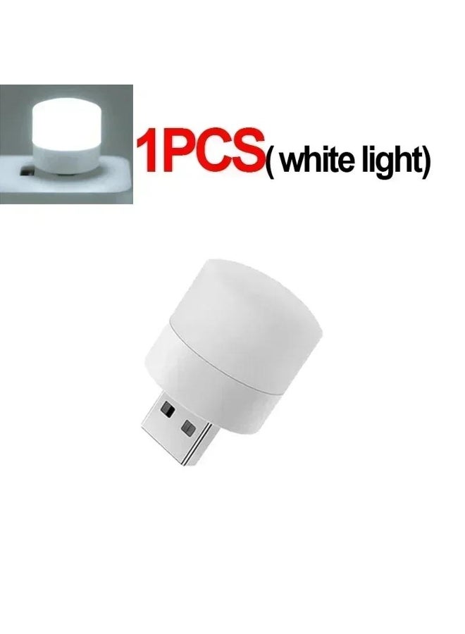 50-1PCS USB Night Light Mini LED Night Light USB Plug Lamp Power Bank Charging USB Book Lights Round Reading Eye Protection Lamp  - Image 5