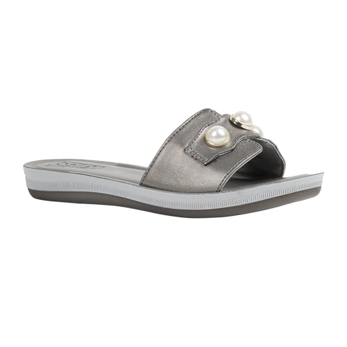 Bella Women Fashion Platform Slip On Gunmetal Sandal | Durable | Stylish | Comfortable | Slip Resistant | Lightweight and Breathable UK39 - Image 1