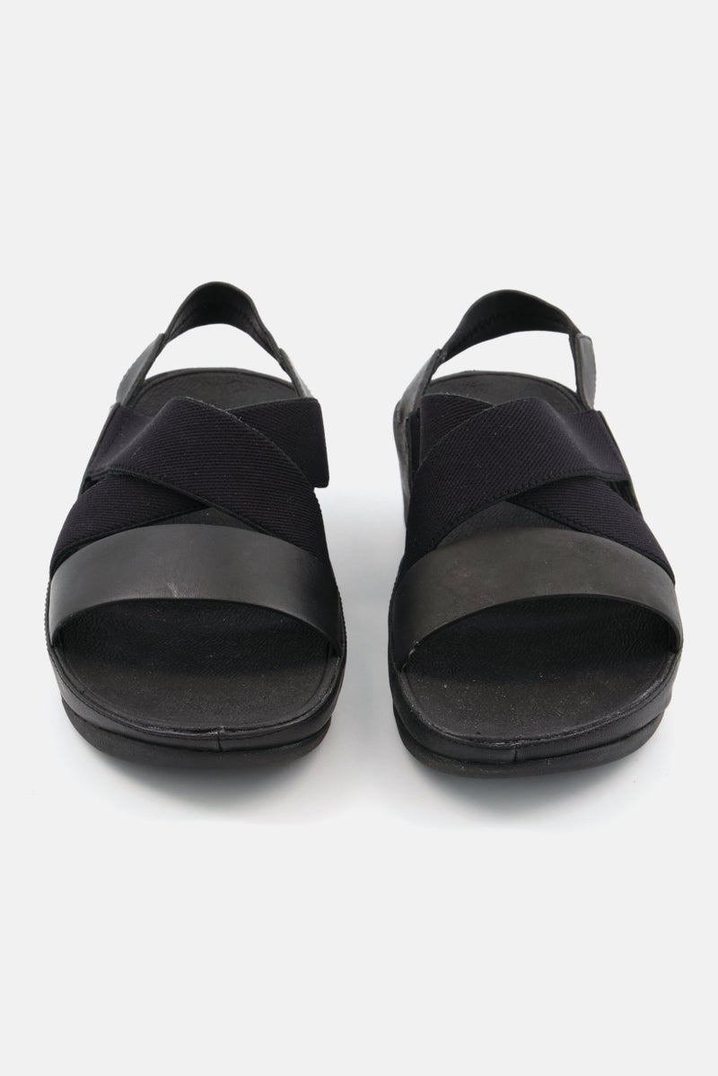 FitFlop Women Slingback Leather Sandal, Black - Image 4