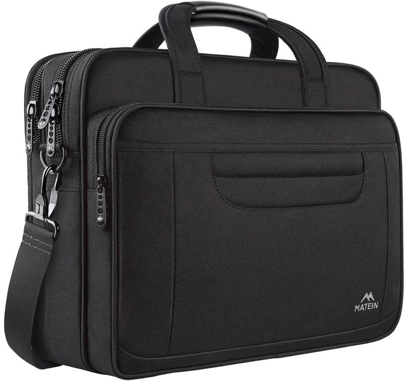 MATEIN MATEIN 17 Inch Laptop Bag, Briefcase for Up to 17 inch Laptop, Messenger Bag Handbag Large Capacity Briefcase for Business/Travel - Black  - Image 1