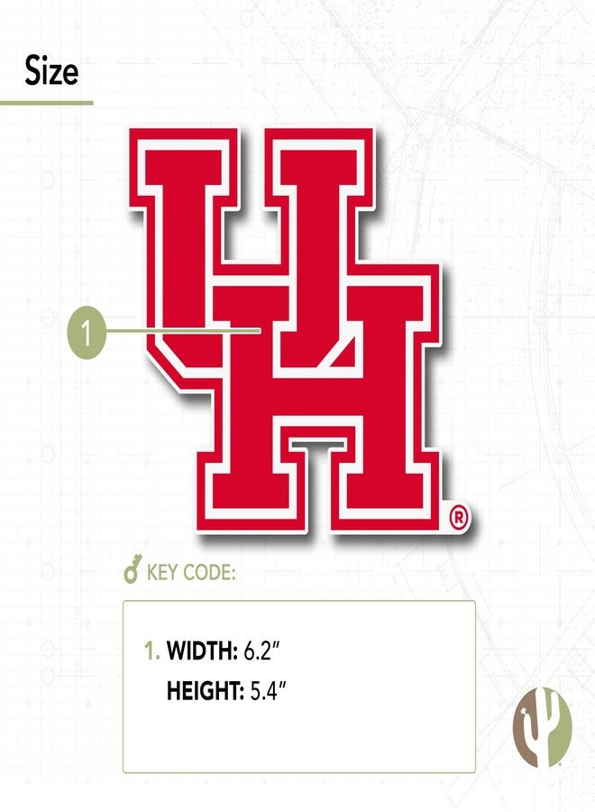 Desert Cactus University of Houston Cougars UH Vinyl Decal Laptop Water Bottle Car Scrapbook Sticker (IND 4) - Image 3