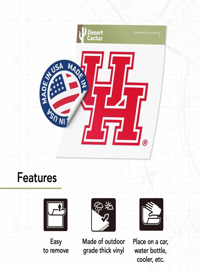 Desert Cactus University of Houston Cougars UH Vinyl Decal Laptop Water Bottle Car Scrapbook Sticker (IND 4) - Image 4