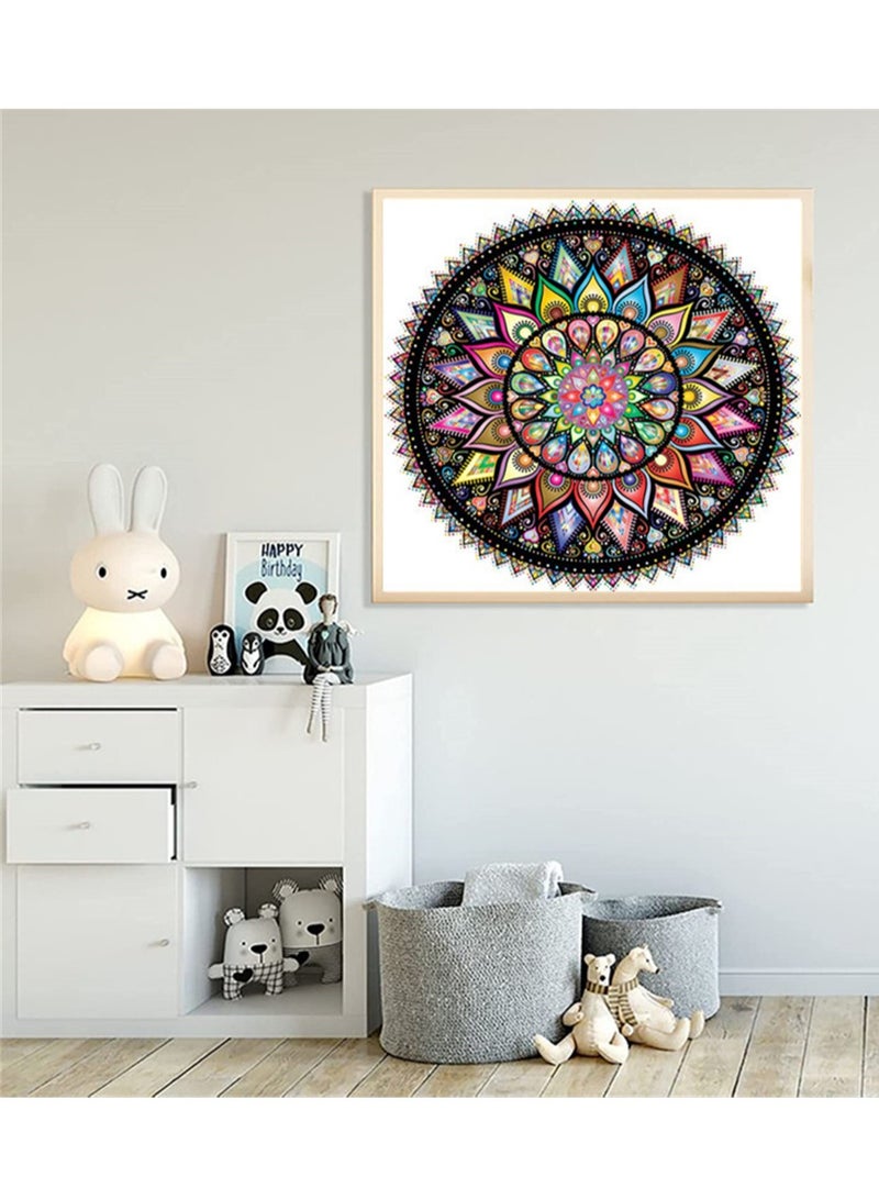 Luckam أطقم رسم الماندالا الماسية 5D، فن الماس DIY، تطريز كروس ستش كامل، حرف يدوية، فن الماس DIY لتزيين الجدران والمكاتب في المنزل، 30×30 سم - Image 3