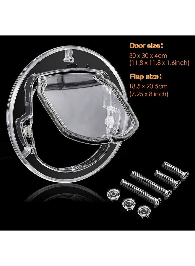 ايجويوس باب للقطط للأبواب الداخلية والخارجية، باب للحيوانات الأليفة بقفل رباعي الاتجاهات، بوابة نافذة للكلاب، مقاس 11.8 بوصة، باب دائري شفاف كبير جدًا للقطط والقطط والكلاب الصغيرة والجراء والكلاب الصغيرة - Image 5