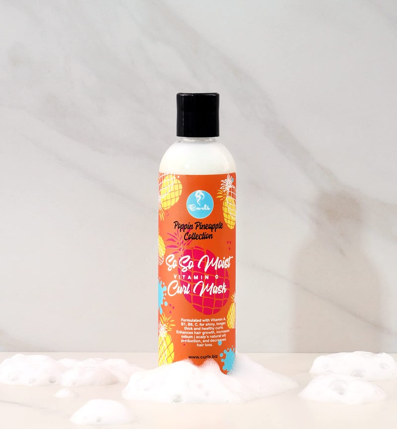 CURLS Poppin Pineapple So So Moist Vitamin C Curl Mask - For All Curl Types - Thickens Hair, Prevents Breakage, and Reduces Hair Loss - Conditions and Moisturizes - 8 Ounces - Image 3