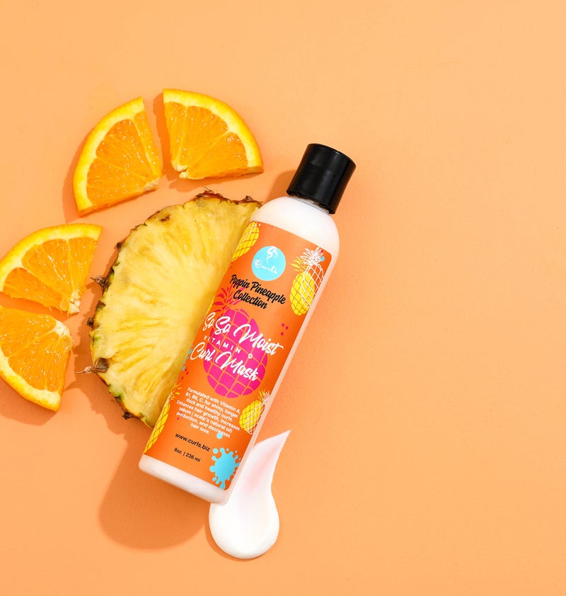 CURLS Poppin Pineapple So So Moist Vitamin C Curl Mask - For All Curl Types - Thickens Hair, Prevents Breakage, and Reduces Hair Loss - Conditions and Moisturizes - 8 Ounces - Image 2