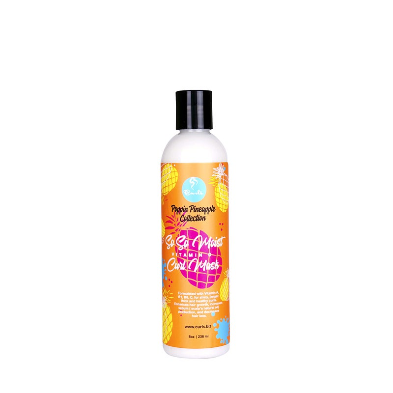 CURLS Poppin Pineapple So So Moist Vitamin C Curl Mask - For All Curl Types - Thickens Hair, Prevents Breakage, and Reduces Hair Loss - Conditions and Moisturizes - 8 Ounces - Image 1