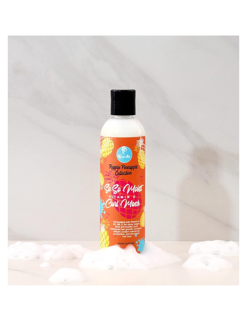 Curls CURLS Poppin Pineapple So So Moist Vitamin C Curl Mask - For All Curl Types - Thickens Hair, Prevents Breakage, and Reduces Hair Loss - Conditions and Moisturizes - 8 Ounces  - Image 3