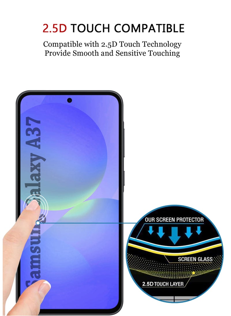 JOMILA Samsung Galaxy A37 Screen Protector | Tempered Glass Compatible with Samsung Galaxy A37| Screen Protector Full HD Quality Tempered Glass Anti-Scratch Edge to Edge Coverage with Easy Installation Kit - Black - Image 5