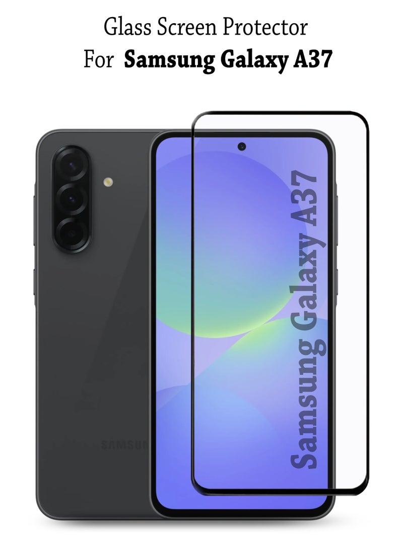 JOMILA Samsung Galaxy A37 Screen Protector | Tempered Glass Compatible with Samsung Galaxy A37| Screen Protector Full HD Quality Tempered Glass Anti-Scratch Edge to Edge Coverage with Easy Installation Kit - Black - Image 1