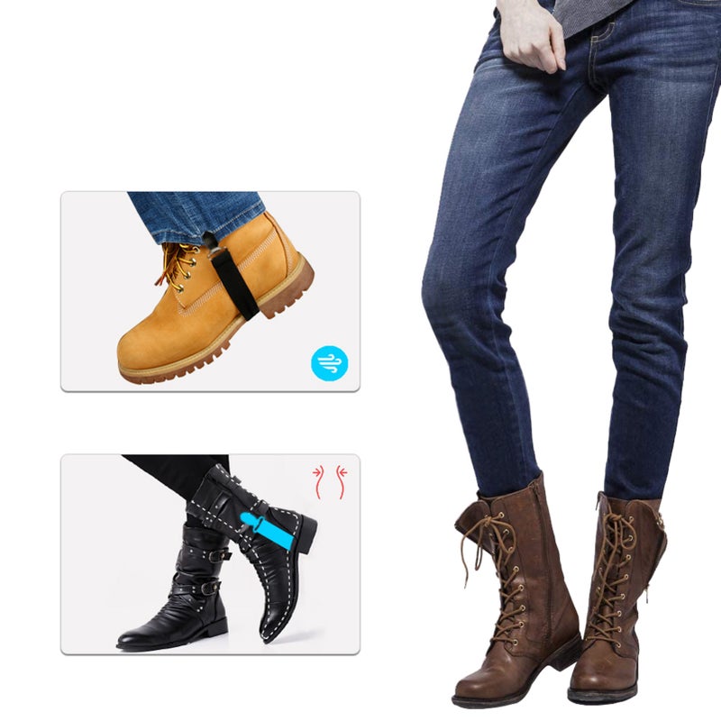 Adjustable Pant Leg Clamps: Black Stainless Steel Clip With Teeth Elastic Leg Straps - Durable Length Adjustable Boot Straps Clips for Riding Walking Men Women - Image 2