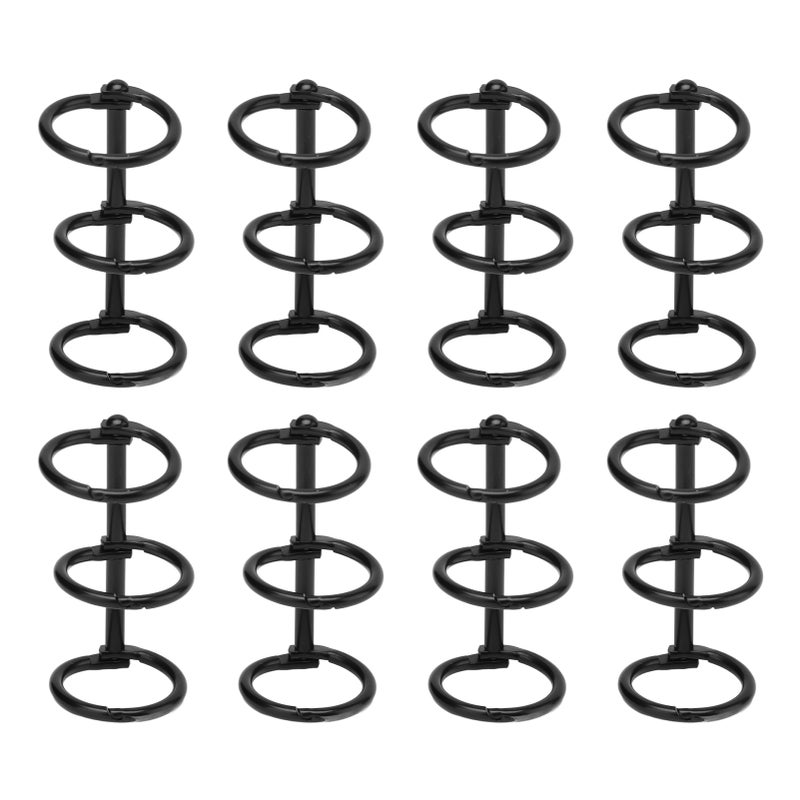 Binder Rings Reusable 3 Hole Electroplated Metal DIY Hand Account Paper Loose Leaf Binding RingsBlack - Image 4