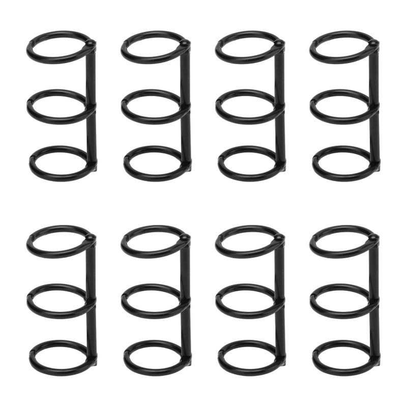 Binder Rings Reusable 3 Hole Electroplated Metal DIY Hand Account Paper Loose Leaf Binding RingsBlack - Image 1