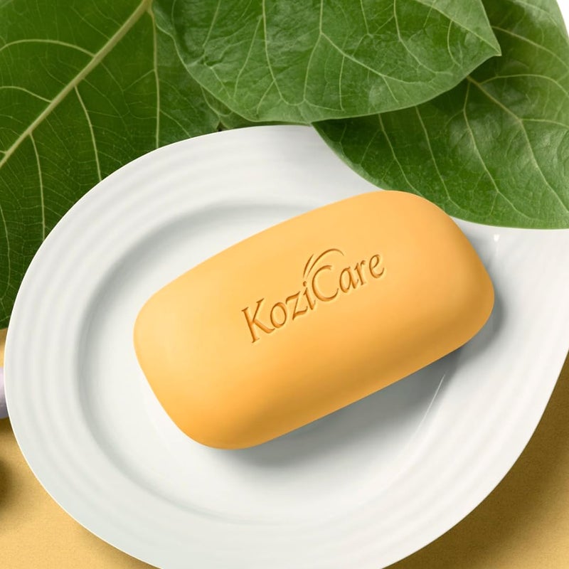 Kozicare Papaya Soap  Dark Spot Remover  Glowing Skin  Kojic Acid Olive Oil  Papaya Extract  Moisturizing for Face  Body  Natural Brightening Papaya Soap for Men  Women  75gm Pack of 6 - Image 2