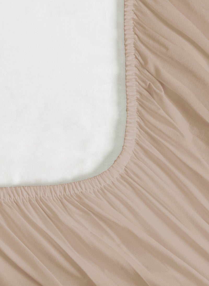 Master Home Textile Cotton Fitted Sheet Set, 100% Cotton, 200 TC, 3 Pieces Queen Size with 35 cm Deep Pocket  - Image 3