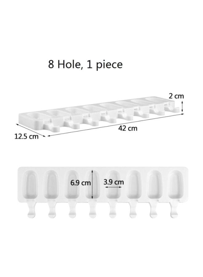 قالب مثلجات مزود بعدد 8 تجاويف أبيض 42x12.5x2سم - Image 2