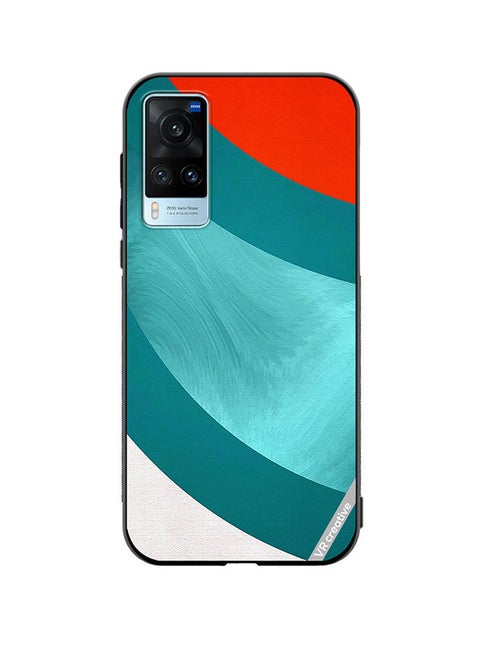 Protective Case Cover For Vivo X60 Abstract Layers Design Multicolour