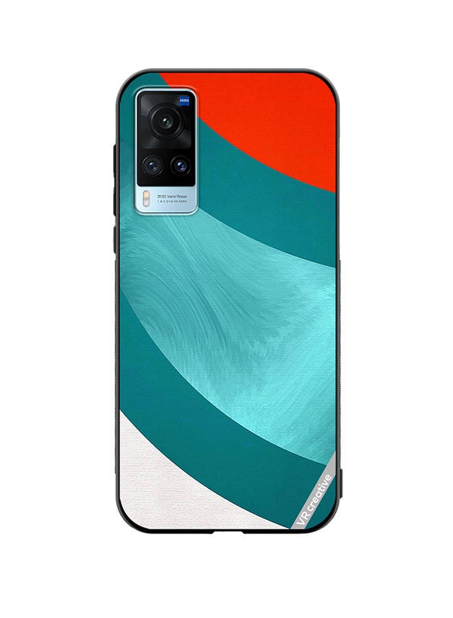Protective Case Cover For Vivo X60 Abstract Layers Design Multicolour