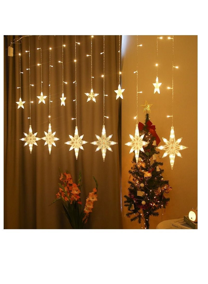 LED  Star Moon Lamp Fairy Curtain String Lights Garland Christmas Lights Decor for Room Home Wedding Party Window Decor stars only light - Image 1