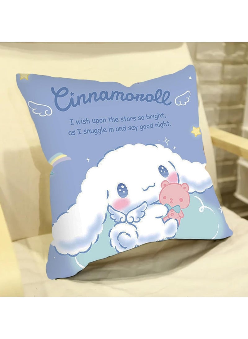 general Cute Pillow Cover, 2 Piece Set, Kawaii Square Cushion Cover Cartoon Home Decoration for Sofa Bedroom Living Room, 18 inch x 18 inch - Image 2