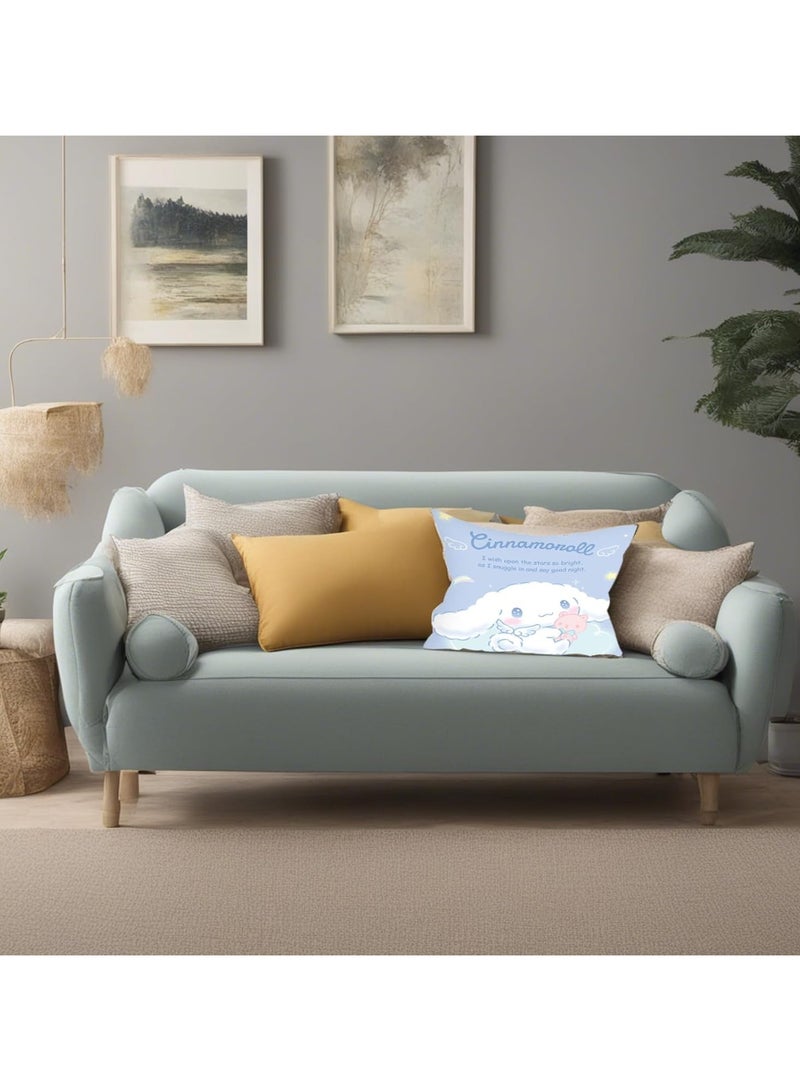 general Cute Pillow Cover, 2 Piece Set, Kawaii Square Cushion Cover Cartoon Home Decoration for Sofa Bedroom Living Room, 18 inch x 18 inch - Image 4