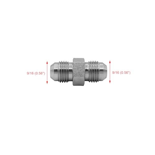 BEITERSTOE 2PACK 24030606 Hydraulic Hose Adapter Fitting 38 Male JIC 37 Flare 91618UNF 38 Male JIC 37 Flare 91618UNF SAE Straight Pipe Joints Tube Connector Carbon Steel - Image 3
