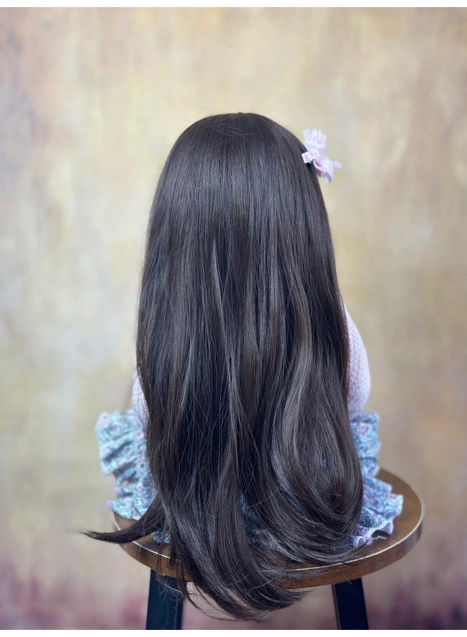 plutofit Realistic Silicone Baby Girl Doll, 55 cm, Lifelike Long Hair, Silicon Body, with Nipple Bottle, Diaper & Magnetic Pacifier Realistic Sound (Style 6) - Image 5