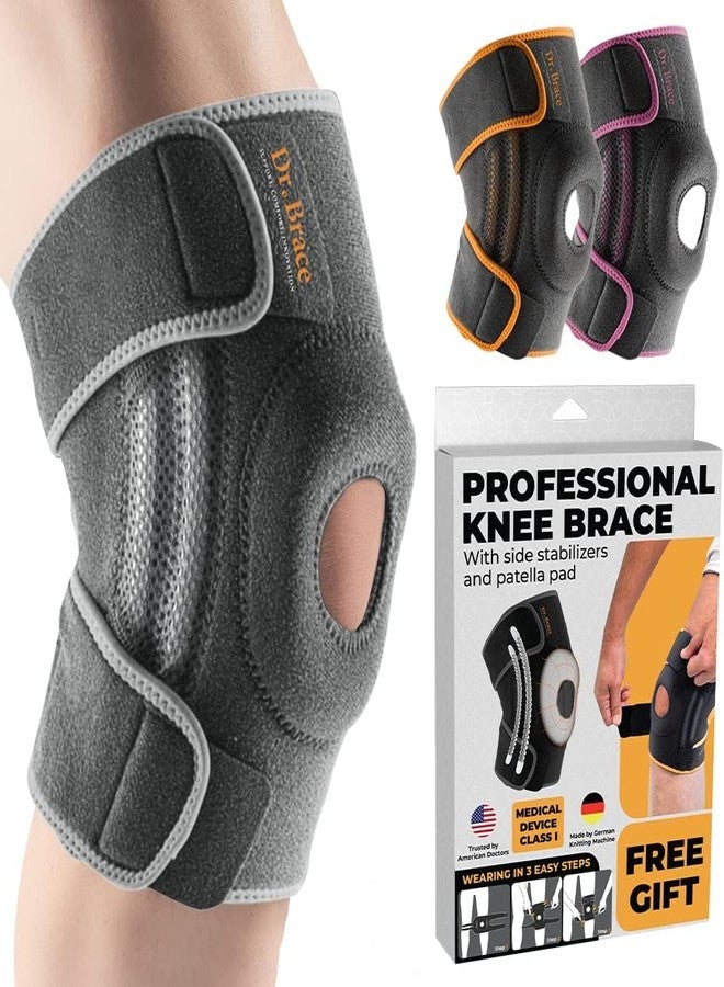 DR. BRACE ELITE Knee Brace with Side Stabilizers & Patella Gel Pads for Maximum Knee Pain Support and fast recovery for men and women-Please Check How To Size Video (Moon, X-Large) - Image 1