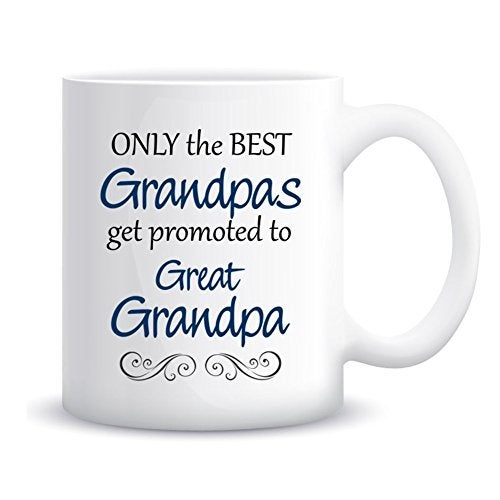 ZaH Mug Gift Coffee Mugs for Mum Dad Grandma Grandpa, Ceramic Mugs Tea Cup for Mother's Day Father's Day Christmas Birthday, Mug 12 OZ Blue, Great Grandpa - Image 4