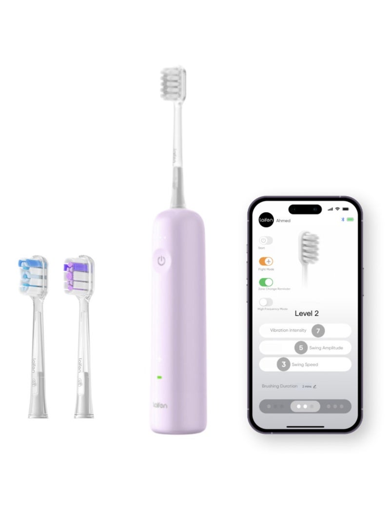 لايفن ويف فرشاة أسنان كهربائية سونيك للبالغين - الأكثر مبيعًا عالميًا، العلامة التجارية الأولى للعناية بالفم عالميًا - فرشاة أسنان ذكية مع تحكم بالتطبيق، تنظيف بالاهتزاز والتذبذب، 3 رؤوس فرشاة، مقاومة للماء IPX7، شحن مغناطيسي للسفر  و الاستخدام اليومي، ABS بنفسجي - Image 1