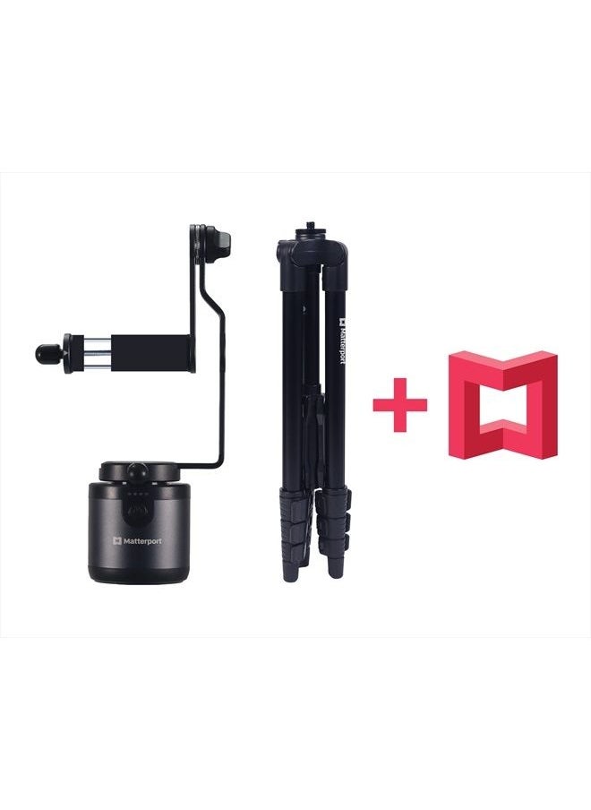 Matterport - Axis Gimbal Stabilizer for Smartphone Camera - Motorized Rotating Mount for Professional 3D 360 Photo Scans Includes Portable Tripod, Remote and 12 Month Starter Kit for 3D Model Scans - Image 1