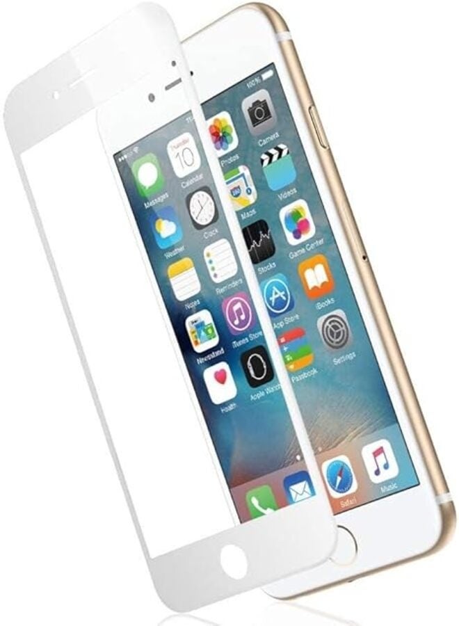 5D Tempered Glass Screen Protector for iPhone 7, White - Image 2
