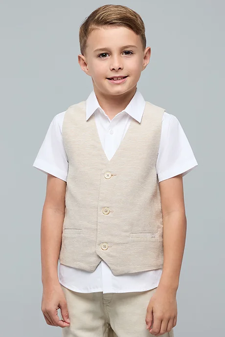 أر أند بي Solid Shirt with Waistcoat