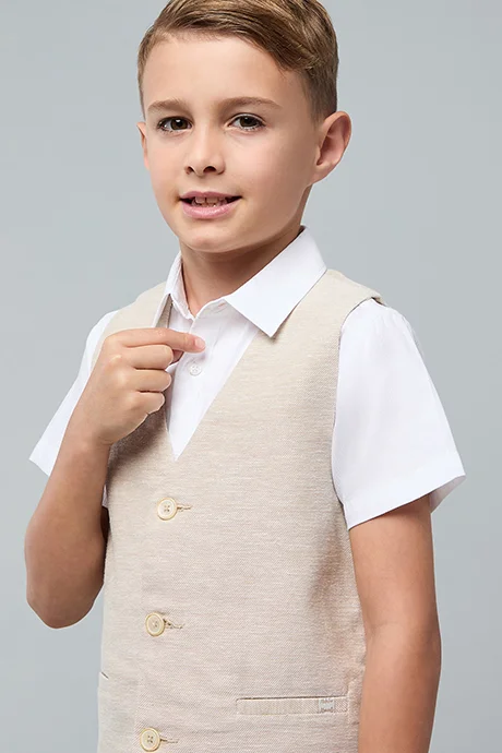 أر أند بي Solid Shirt with Waistcoat
