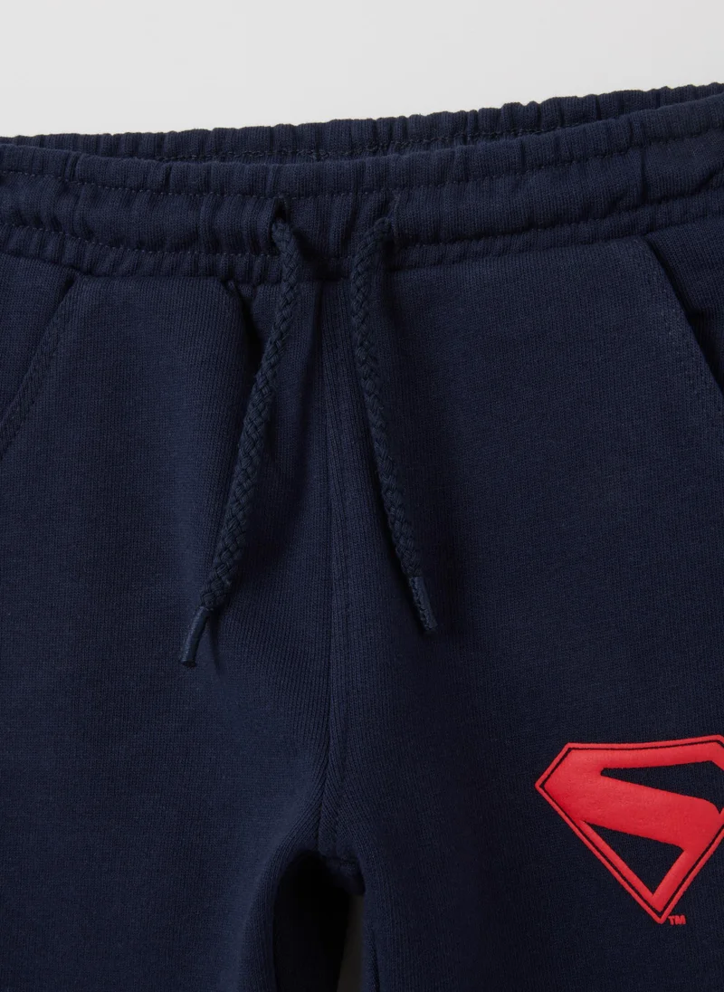 او في اس MULTICOLOURED PURE COTTON SUPERMAN SWEATSHIRT AND TROUSERS SET FOR CHILDREN