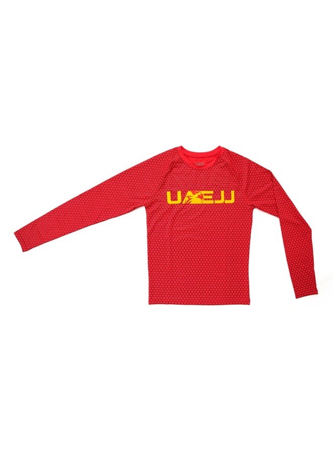 UAEJJ Jiu Jitsu Honey Comb Rashguard Long Sleeve For Adult | Martial Arts Dress For Men | Taekwondo Dress For Men | Dress For Martial Arts| Karate Dress For Men - Image 1