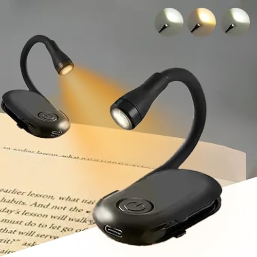One94Store Plastic Mini Clip Reading LED Study Lamp with Special Folding Feature for Students, Clip-On Reading Light, USB Rechargeable, 3 Modes, Eye-Caring Night Light (Black) - Image 1