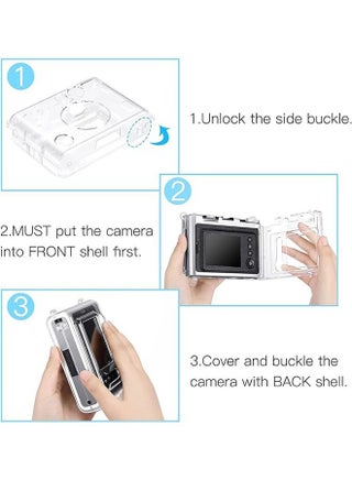 Crystal Clear Protective Case for Fujifilm Instax Mini EVO Camera with Hard PVC Cover and Removable Shoulder Strap - instax mini evo case - view 2