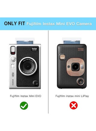 Crystal Clear Protective Case for Fujifilm Instax Mini EVO Camera with Hard PVC Cover and Removable Shoulder Strap - instax mini evo case - view 3