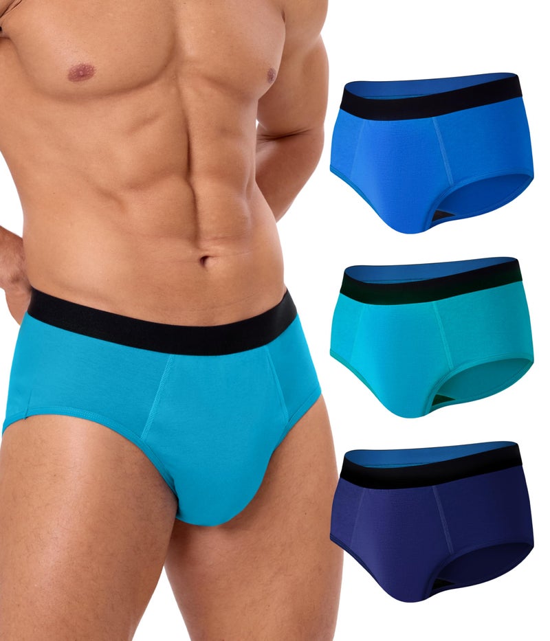 SUNCHIRI Incontinence Underwear for Men, 150ML Absorbent Washable Protective Leak Proof Reusable, Briefs 3 Pack (Multicolor01, Large) - Image 1