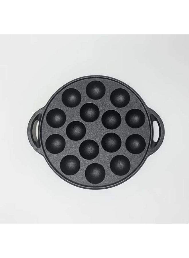 Pan Home Ferric Cast Iron 15 Compartment Takoyaki/Paniyaram Pan Dia23x2.6cm -Black - 201CJN9900142 - Image 5