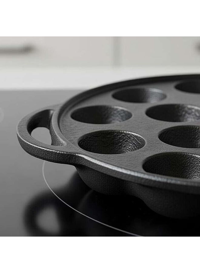 Pan Home Ferric Cast Iron 15 Compartment Takoyaki/Paniyaram Pan Dia23x2.6cm -Black - 201CJN9900142 - Image 4